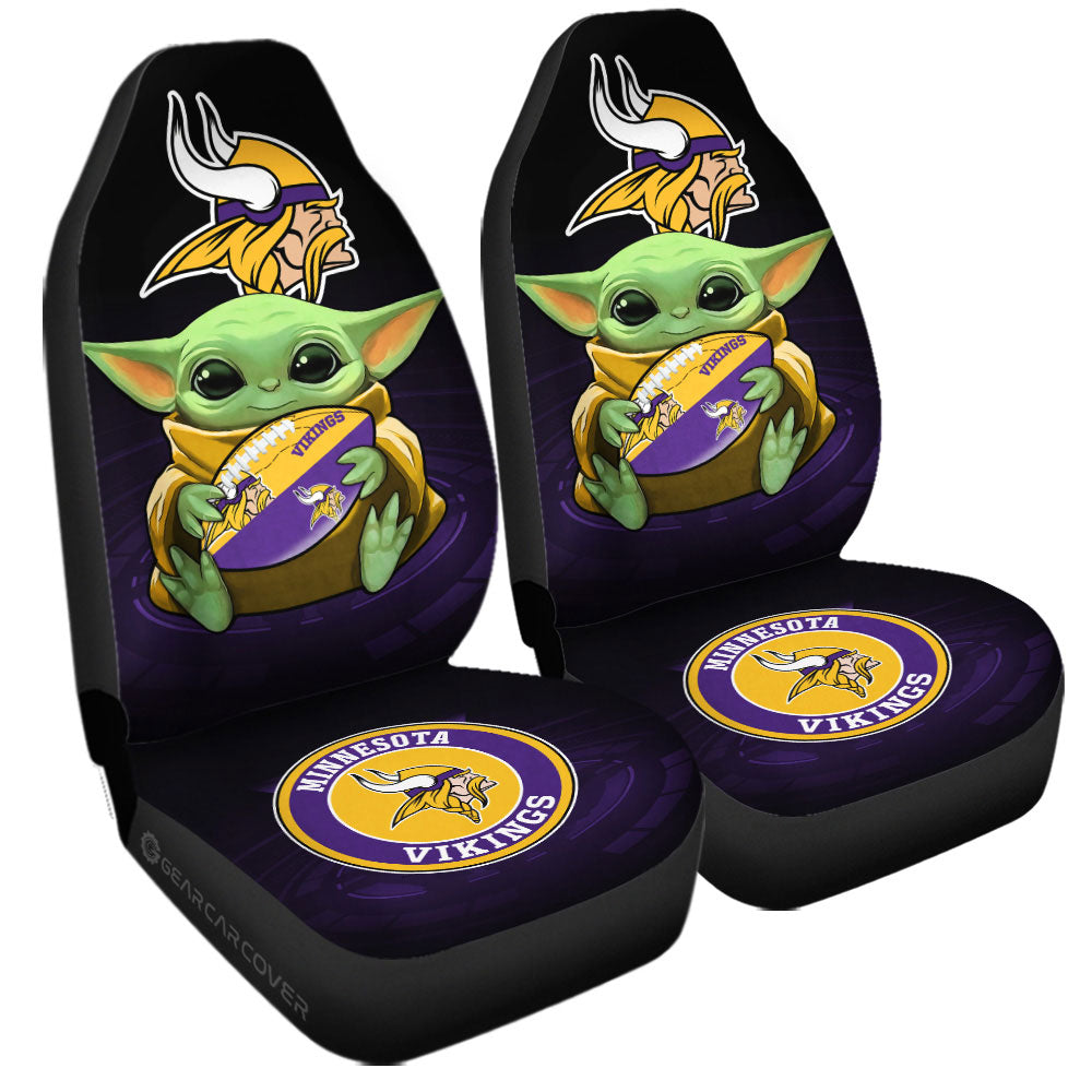 Minnesota Vikings Car Seat Covers Baby Yoda Car Accessories For Fan - Gearcarcover - 3