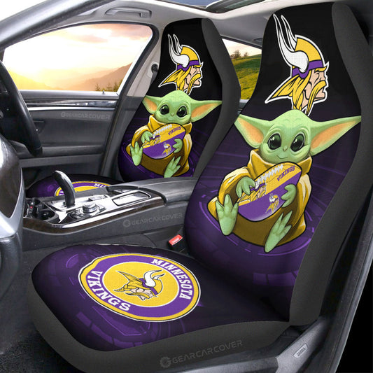Minnesota Vikings Car Seat Covers Baby Yoda Car Accessories For Fan - Gearcarcover - 1