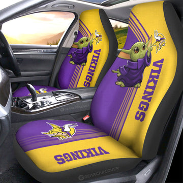 Minnesota Vikings Car Seat Covers Baby Yoda Car Accessories - Gearcarcover - 1