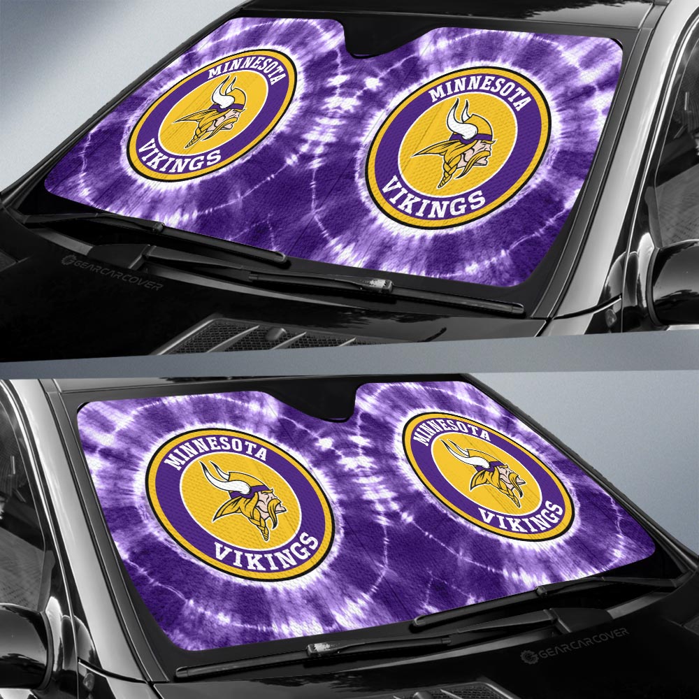 Minnesota Vikings Car Sunshade Custom Tie Dye Car Accessories - Gearcarcover - 2