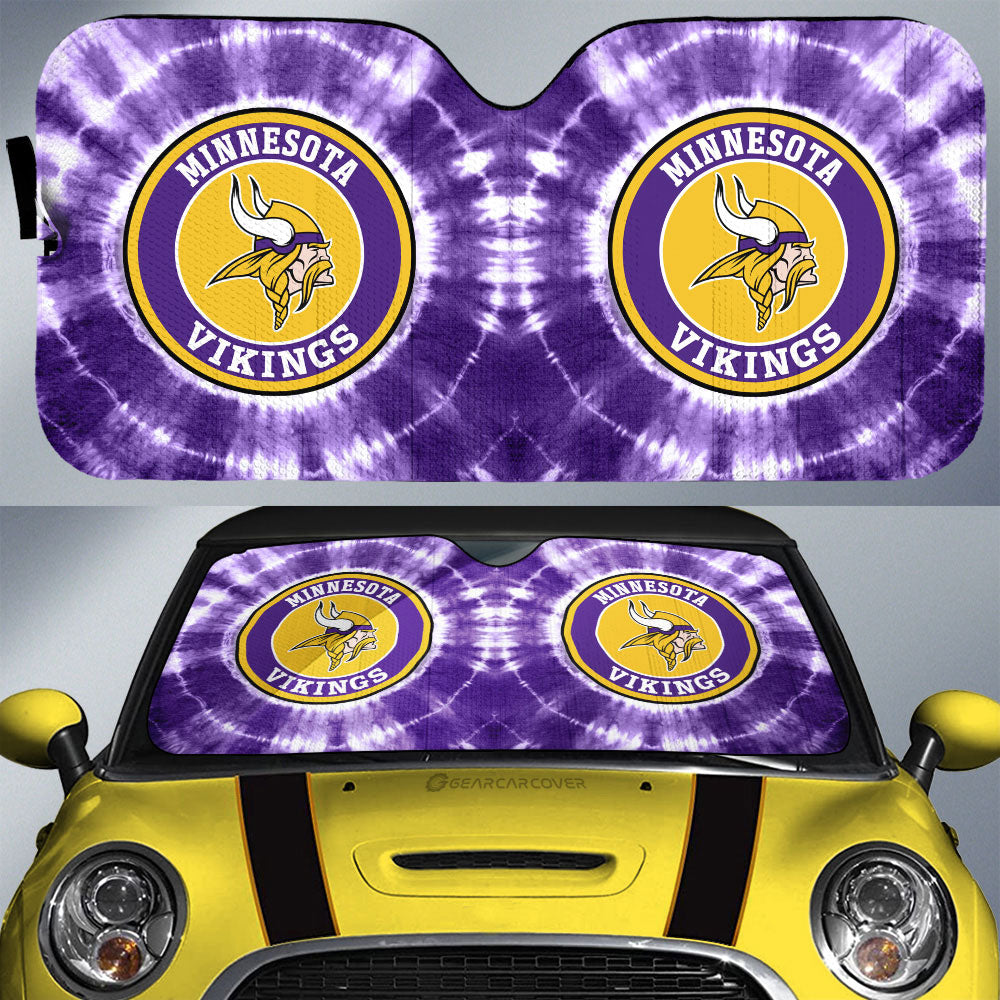 Minnesota Vikings Car Sunshade Custom Tie Dye Car Accessories - Gearcarcover - 1