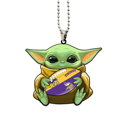 Minnesota Vikings Ornament Baby Yoda Car Accessories - Gearcarcover - 1