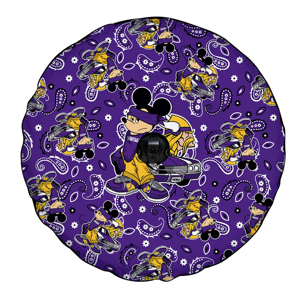 Minnesota Vikings Spare Tire Covers Camera Hole Cartoon Theme Collection - Gearcarcover - 4