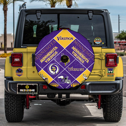 Minnesota Vikings Spare Tire Covers Camera Hole Sporty Team Collection - Gearcarcover - 2