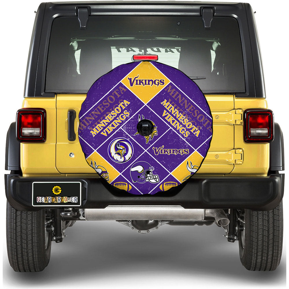 Minnesota Vikings Spare Tire Covers Camera Hole Sporty Team Collection - Gearcarcover - 1