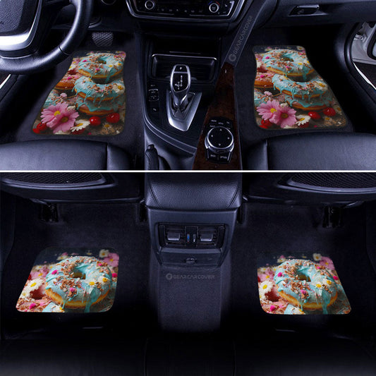 Mint Donuts Mix Flowers Car Floor Mats Custom Girly Pattern Car Accessories - Gearcarcover - 2