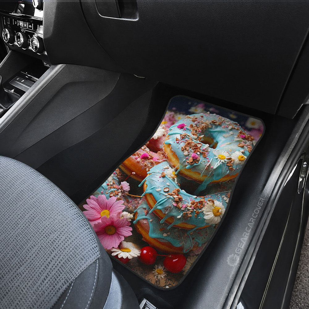 Mint Donuts Mix Flowers Car Floor Mats Custom Girly Pattern Car Accessories - Gearcarcover - 3
