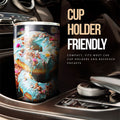 Mint Donuts Mix Flowers Tumbler Cup Custom Girly Pattern Car Accessories - Gearcarcover - 3