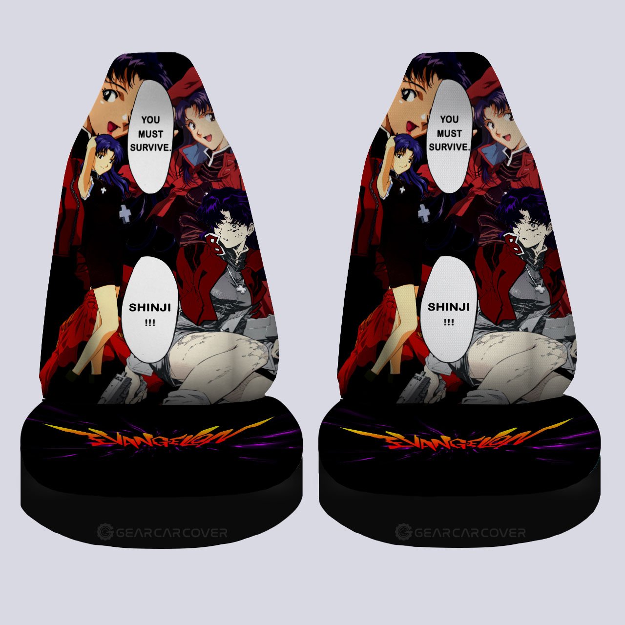 Misato Katsuragi Car Seat Covers Custom NGE - Gearcarcover - 4