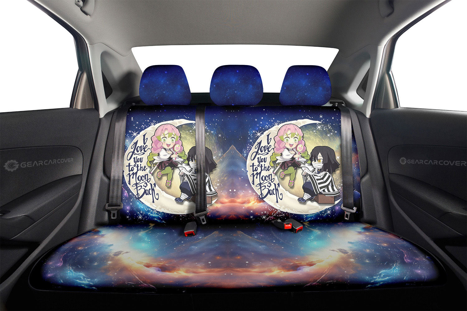Mitsuri And Obanai Car Back Seat Covers Custom Car Accessories - Gearcarcover - 2