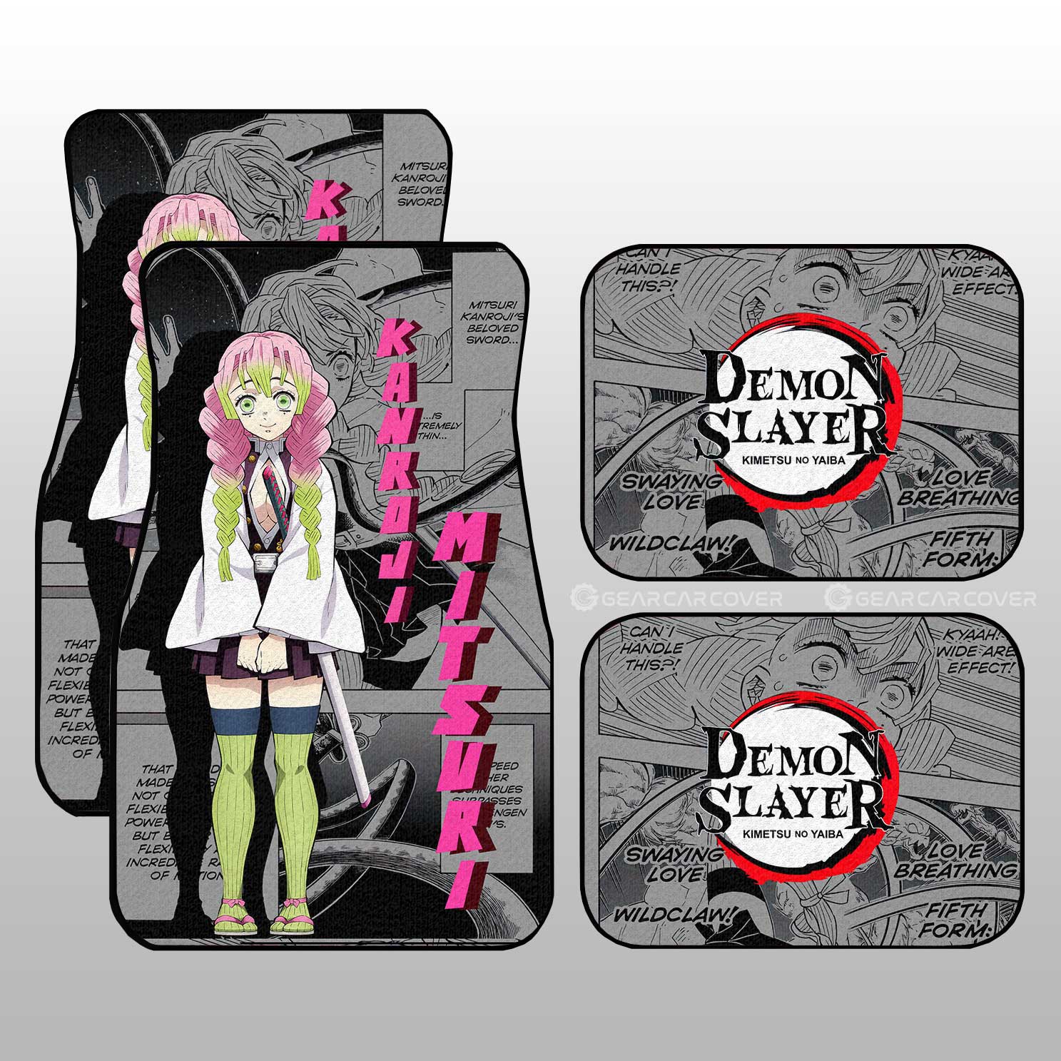 Mitsuri Kanroji Car Floor Mats Custom Mix Mangas - Gearcarcover - 1