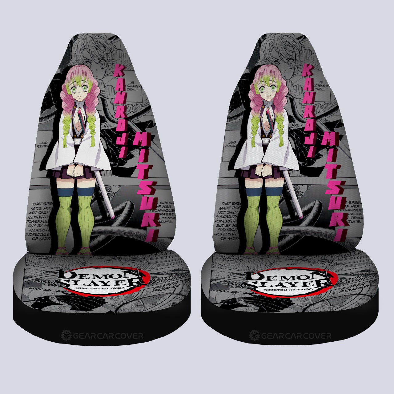 Mitsuri Kanroji Car Seat Covers Custom Mix Mangas - Gearcarcover - 4