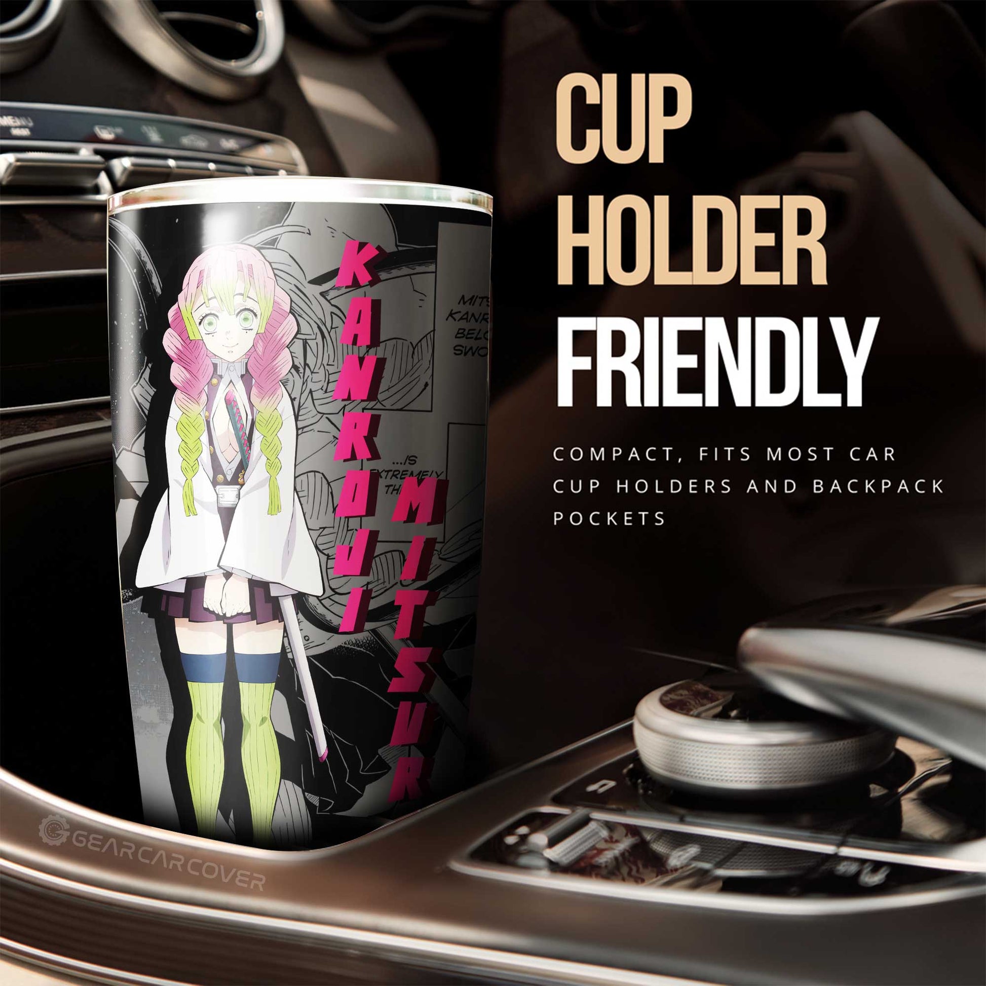 Mitsuri Kanroji Tumbler Cup Custom Mix Mangas - Gearcarcover - 3