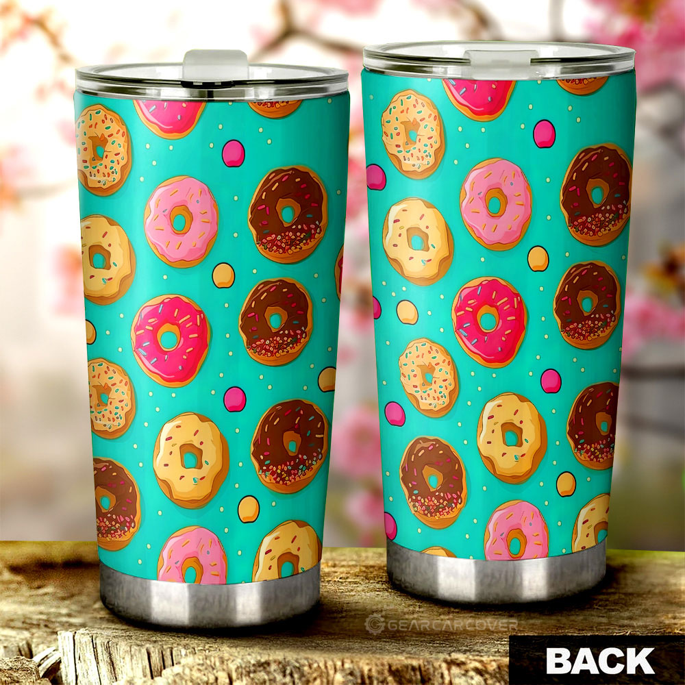 Mixed Donuts Tumbler Cup Custom Girly Pattern Car Accessories - Gearcarcover - 2