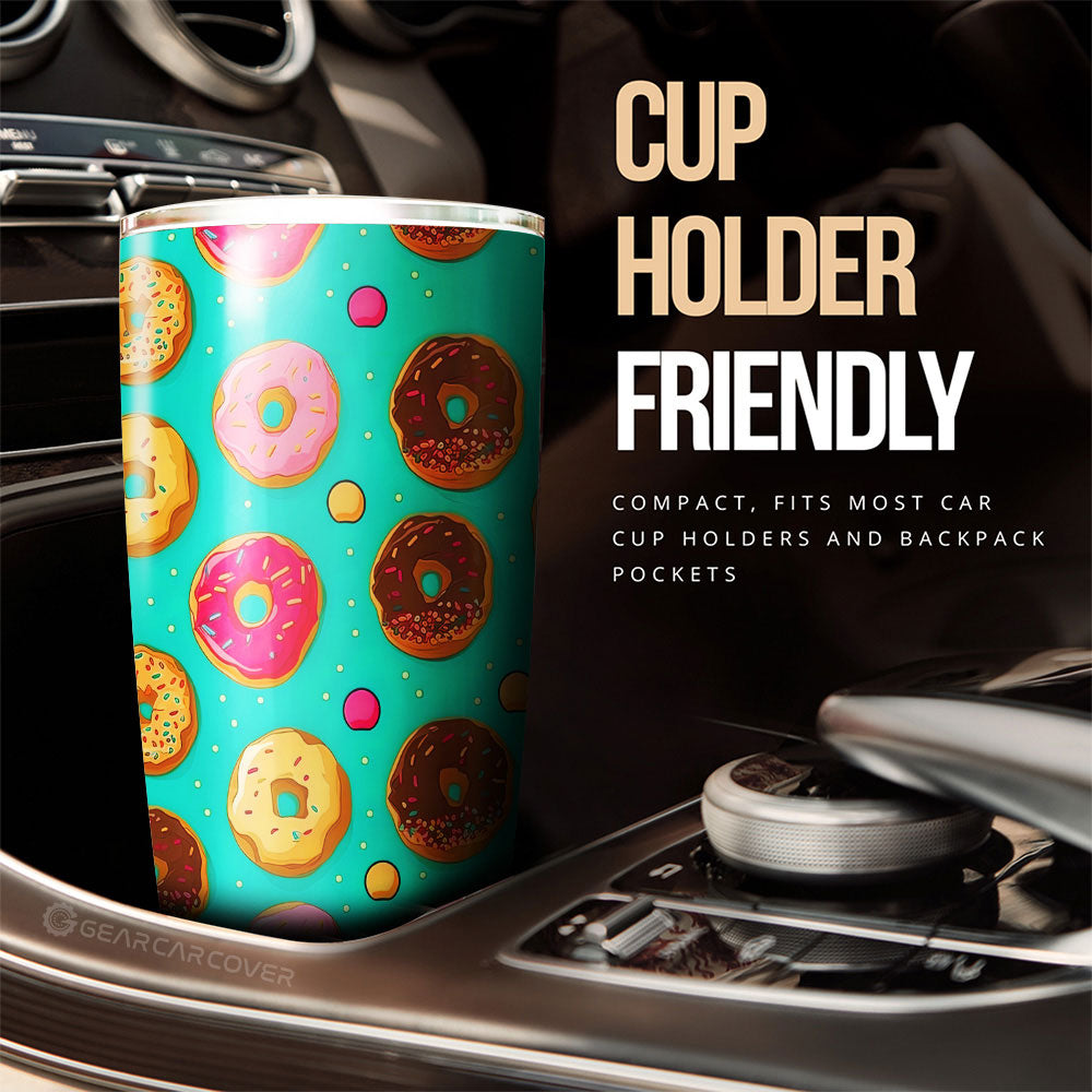 Mixed Donuts Tumbler Cup Custom Girly Pattern Car Accessories - Gearcarcover - 3