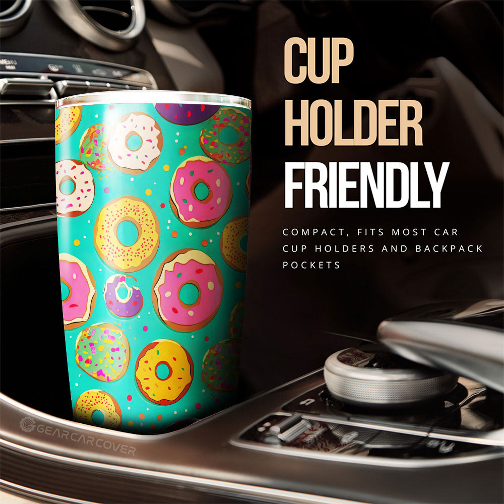 Mixed Donuts Tumbler Cup Custom Girly Pattern Car Accessories - Gearcarcover - 3