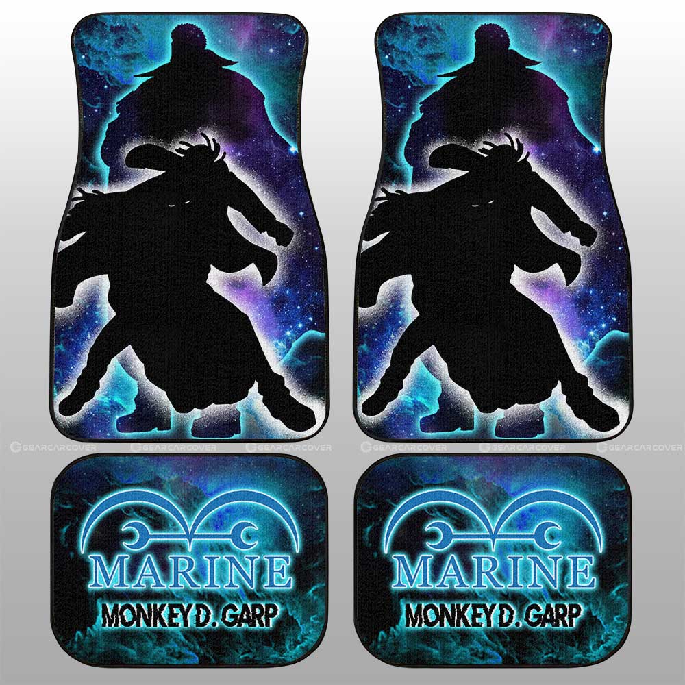 Monkey D. Garp Car Floor Mats Custom Silhouette Style - Gearcarcover - 1