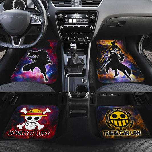 Monkey D. Luffy And Law Car Floor Mats Custom Silhouette Style - Gearcarcover - 2