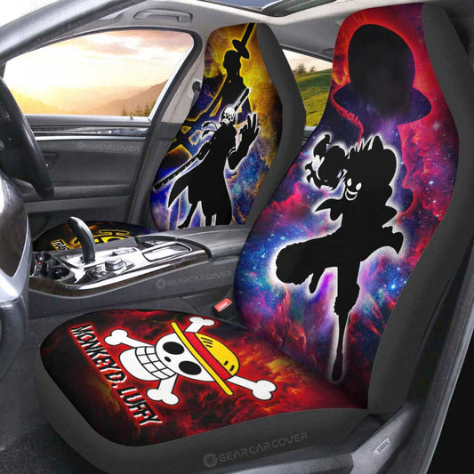 Monkey D. Luffy And Law Car Seat Covers Custom Silhouette Style - Gearcarcover - 2