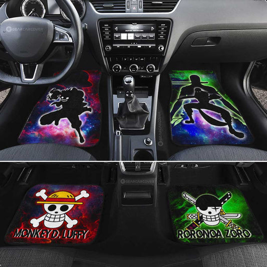 Monkey D. Luffy And Zoro Car Floor Mats Custom Silhouette Style - Gearcarcover - 2