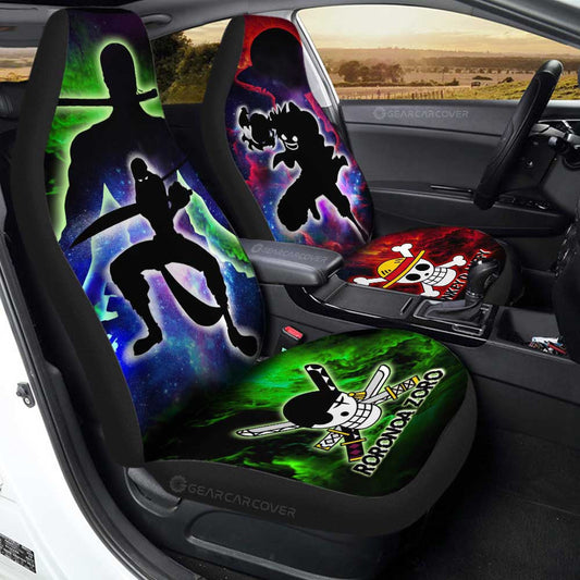 Monkey D. Luffy And Zoro Car Seat Covers Custom Silhouette Style - Gearcarcover - 1