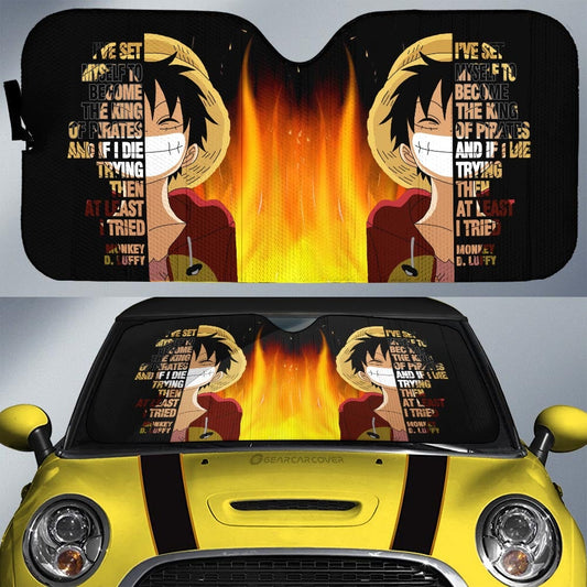 Monkey D. Luffy Quotes Car Sunshade Custom Car Accessories - Gearcarcover - 1