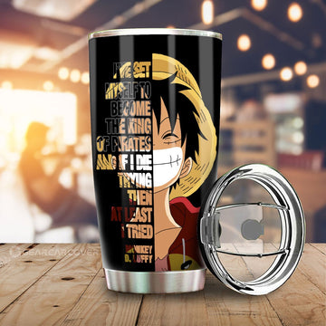 Monkey D. Luffy Quotes Tumbler Cup Custom One Piece Anime Car Accessories - Gearcarcover - 1