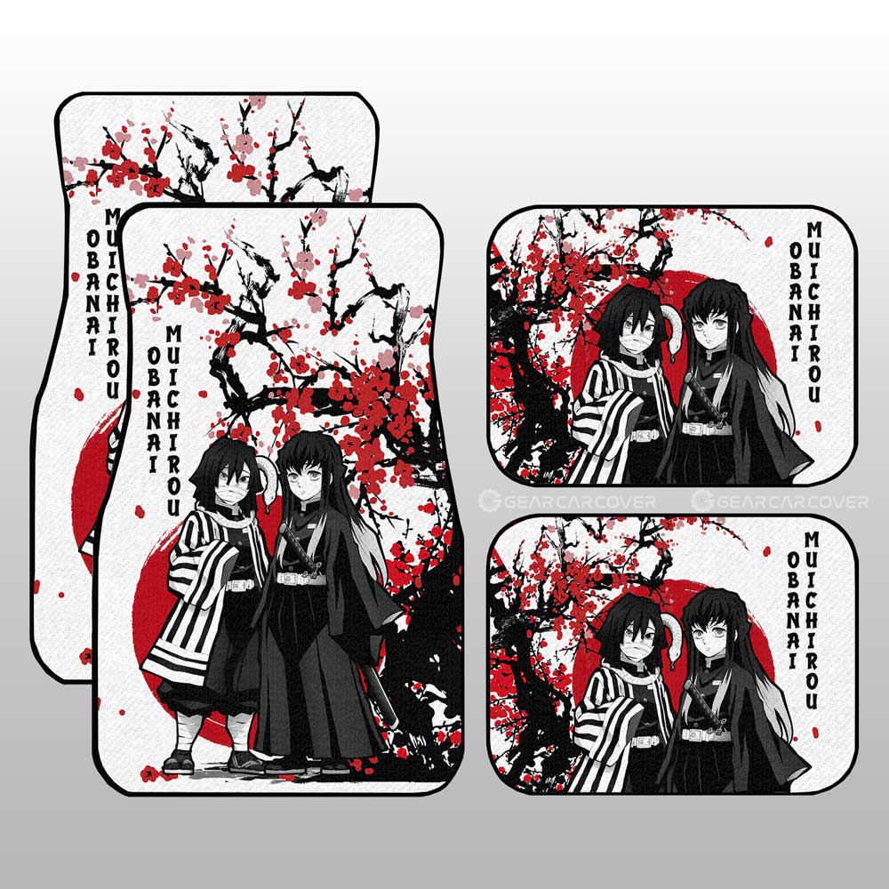 Muichiro And Obanai Car Floor Mats Custom Japan Style s - Gearcarcover - 2