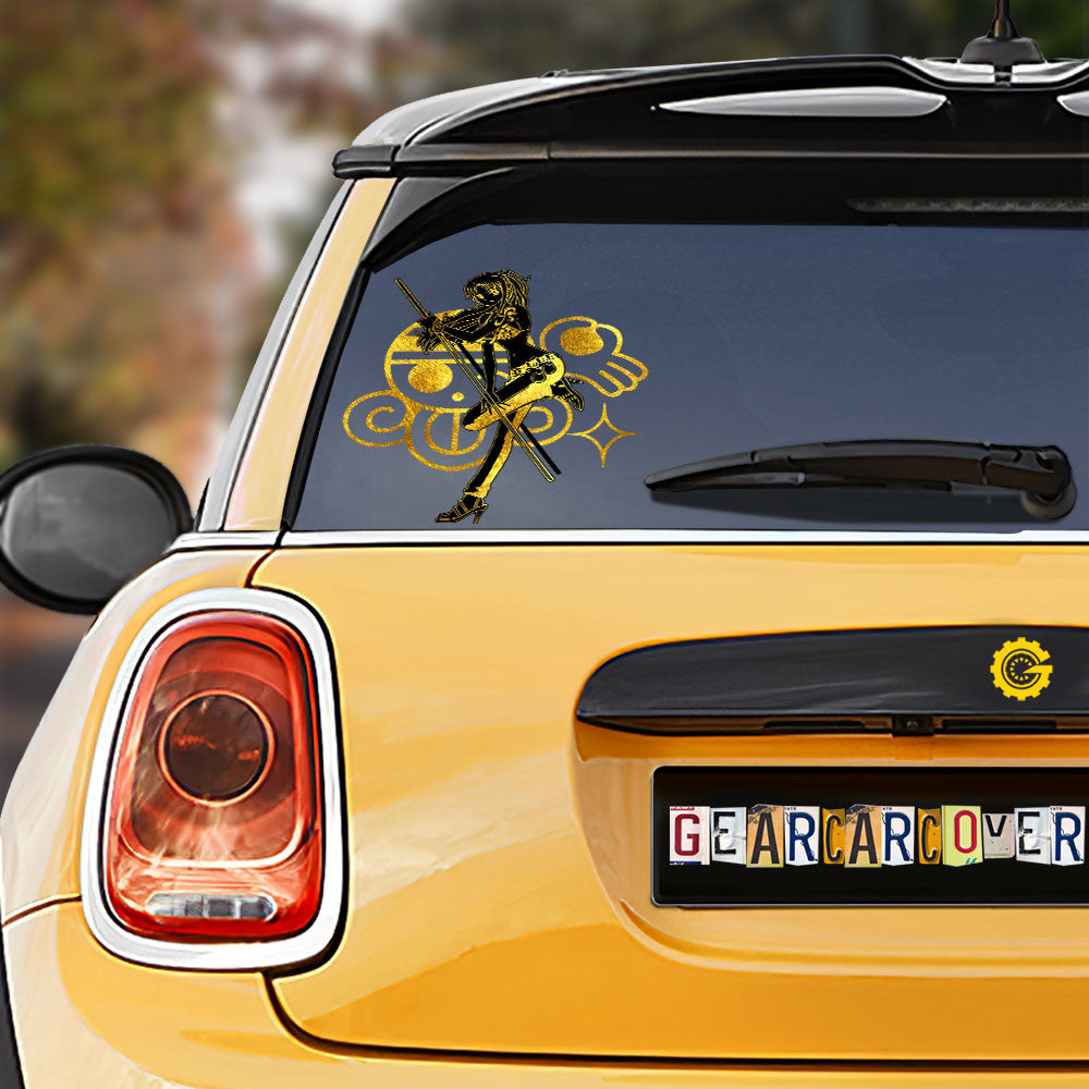 Nami Car Sticker Custom Gold Silhouette Style - Gearcarcover - 1