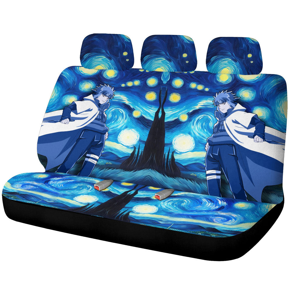 Namikaze Minato Car Back Seat Covers Custom Starry Night Styles - Gearcarcover - 1