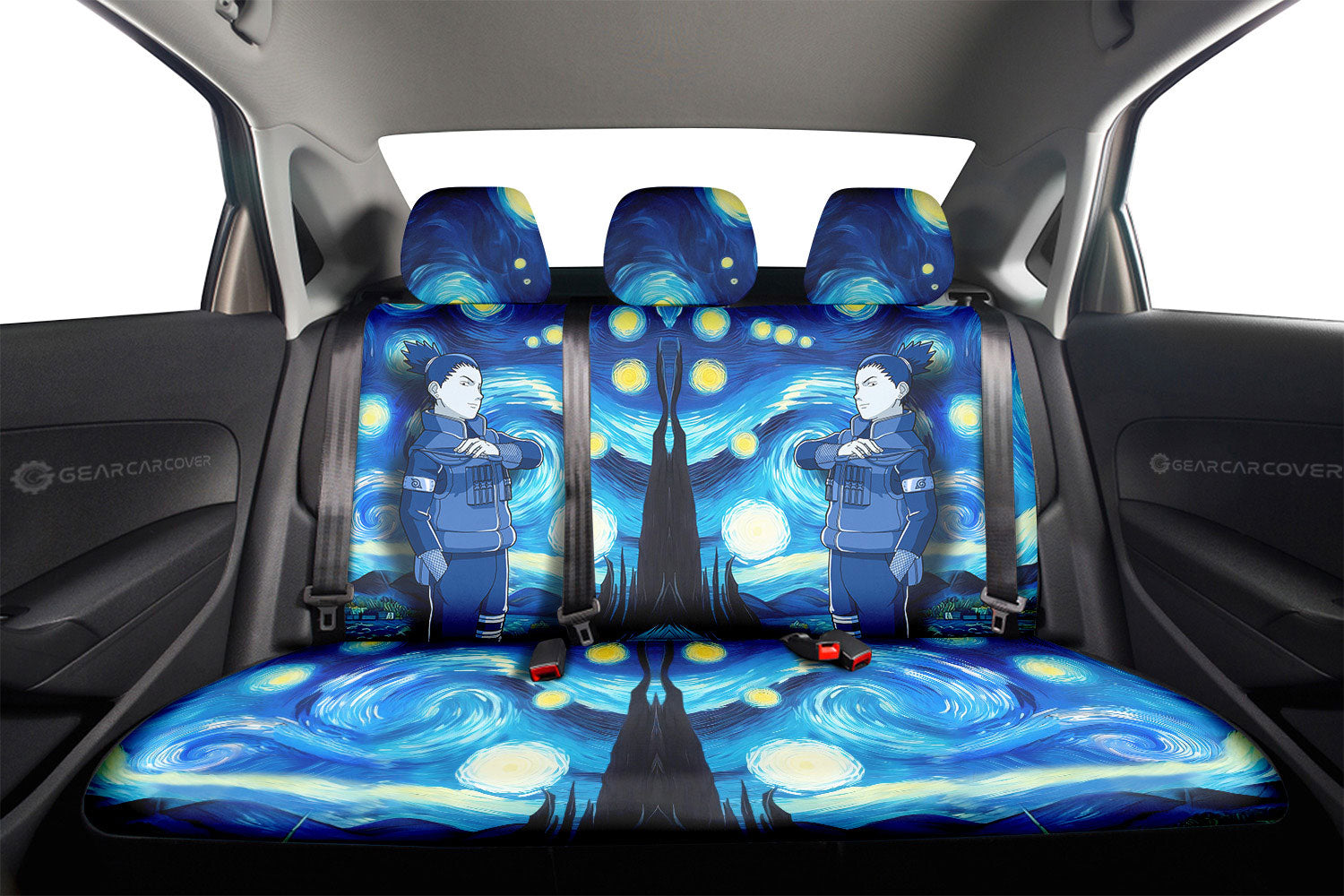 Nara Shikamaru Car Back Seat Covers Custom Starry Night Styles - Gearcarcover - 2