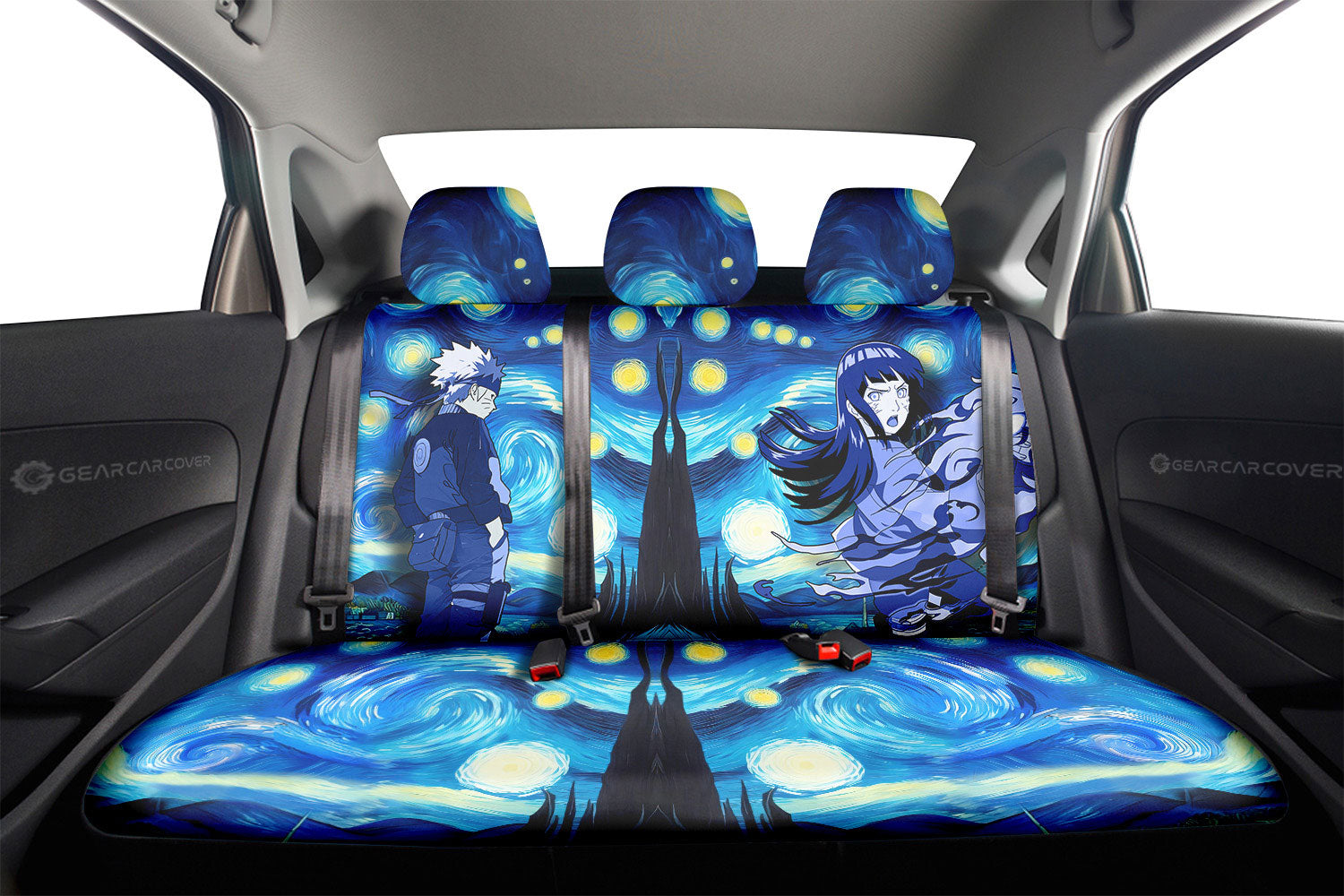 Naruto Hinata Car Back Seat Covers Custom Starry Night Styles - Gearcarcover - 2