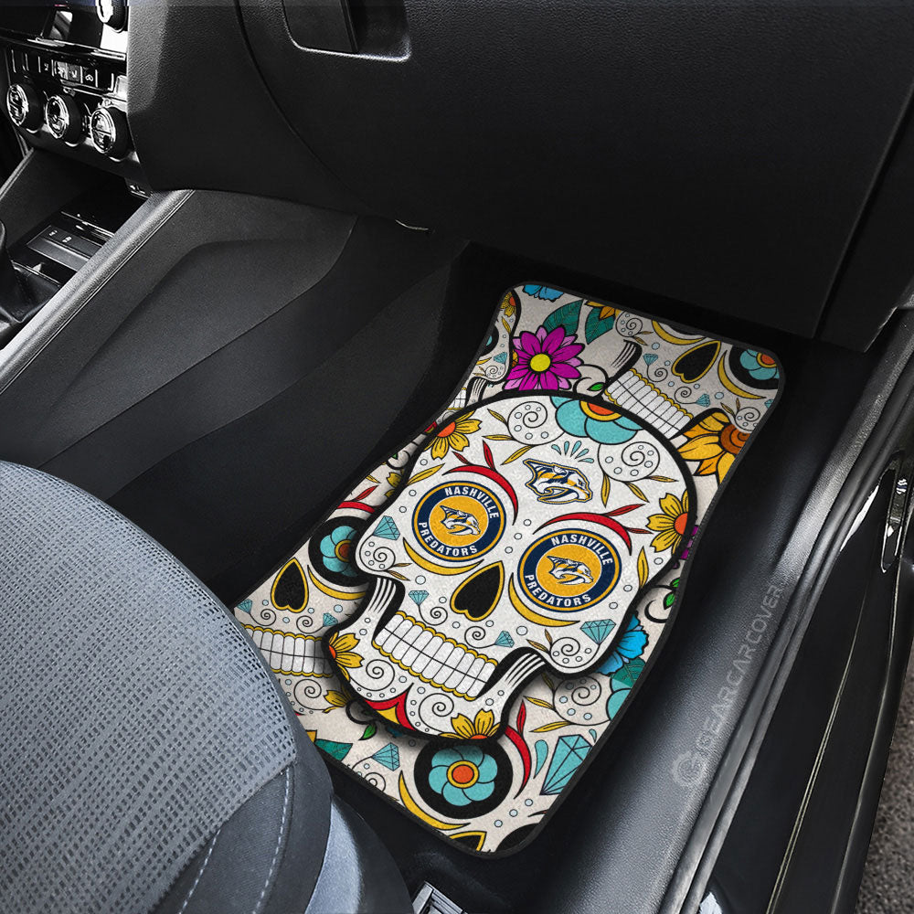 Nashville Predators Car Floor Mats Custom Sugar Skull Car Accessories - Gearcarcover - 3