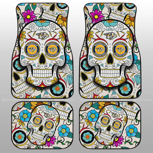 Nashville Predators Car Floor Mats Custom Sugar Skull Car Accessories - Gearcarcover - 1