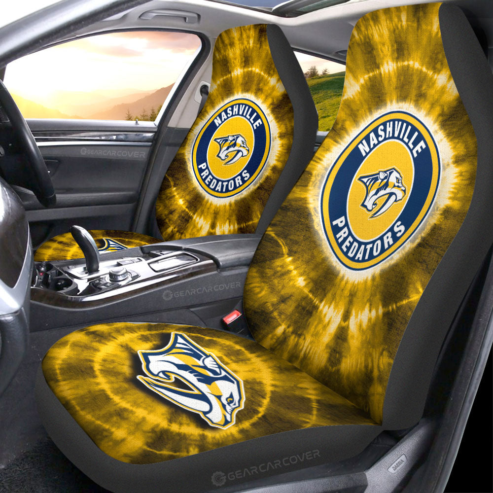 Nashville Predators Car Seat Covers Custom Tie Dye Car Accessories - Gearcarcover - 1