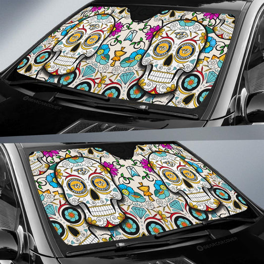 Nashville Predators Car Sunshade Custom Sugar Skull Car Accessories - Gearcarcover - 2