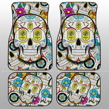 Nashville SC Car Floor Mats Custom Sugar Skull Car Accessories - Gearcarcover - 1
