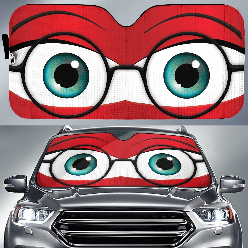 Nerd Male Car Eyes Sun Shade Custom Car Accessories - Gearcarcover - 1