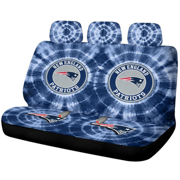 New England Patriots Car Back Seat Covers Custom Tie Dye Car Accessories - Gearcarcover - 1