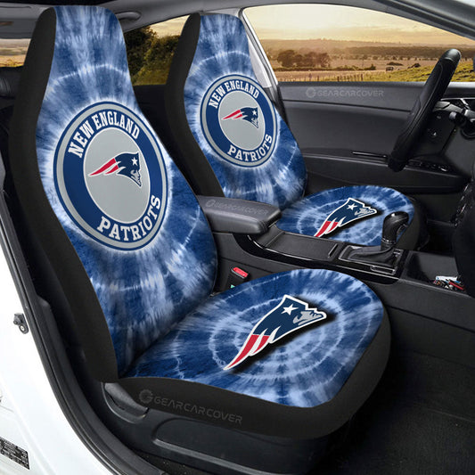 New England Patriots Car Seat Covers Custom Tie Dye Car Accessories - Gearcarcover - 2