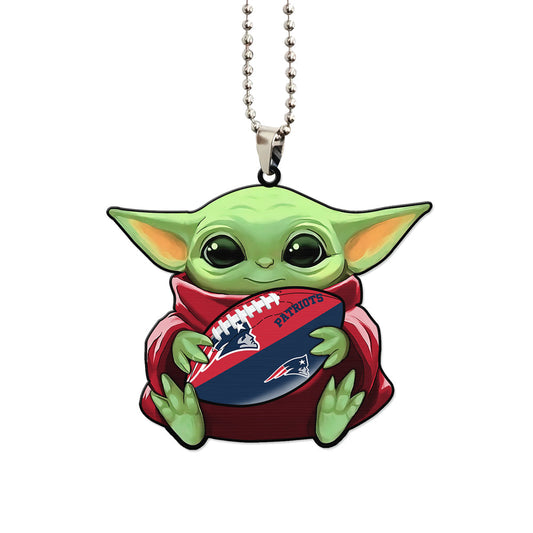 New England Patriots Ornament Baby Yoda Car Accessories - Gearcarcover - 1
