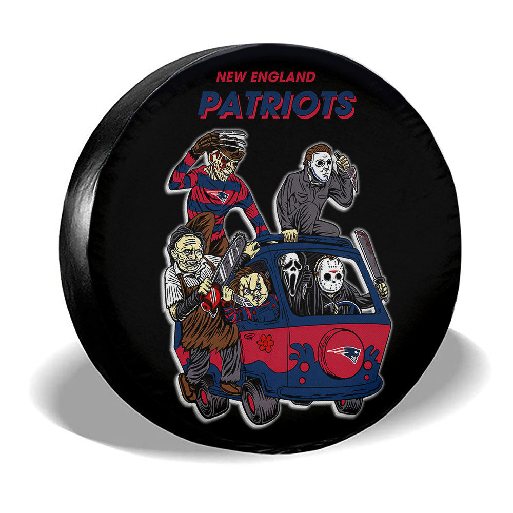 New England Patriots Spare Tire Covers Horror Characters Car Accessories - Gearcarcover - 3