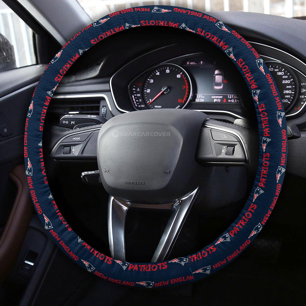 New England Patriots Steering Wheel Cover Sporty Team Collection - Gearcarcover - 4