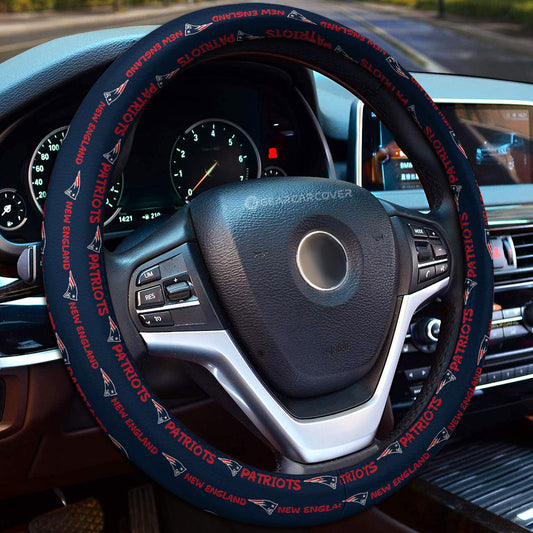 New England Patriots Steering Wheel Cover Sporty Team Collection - Gearcarcover - 1