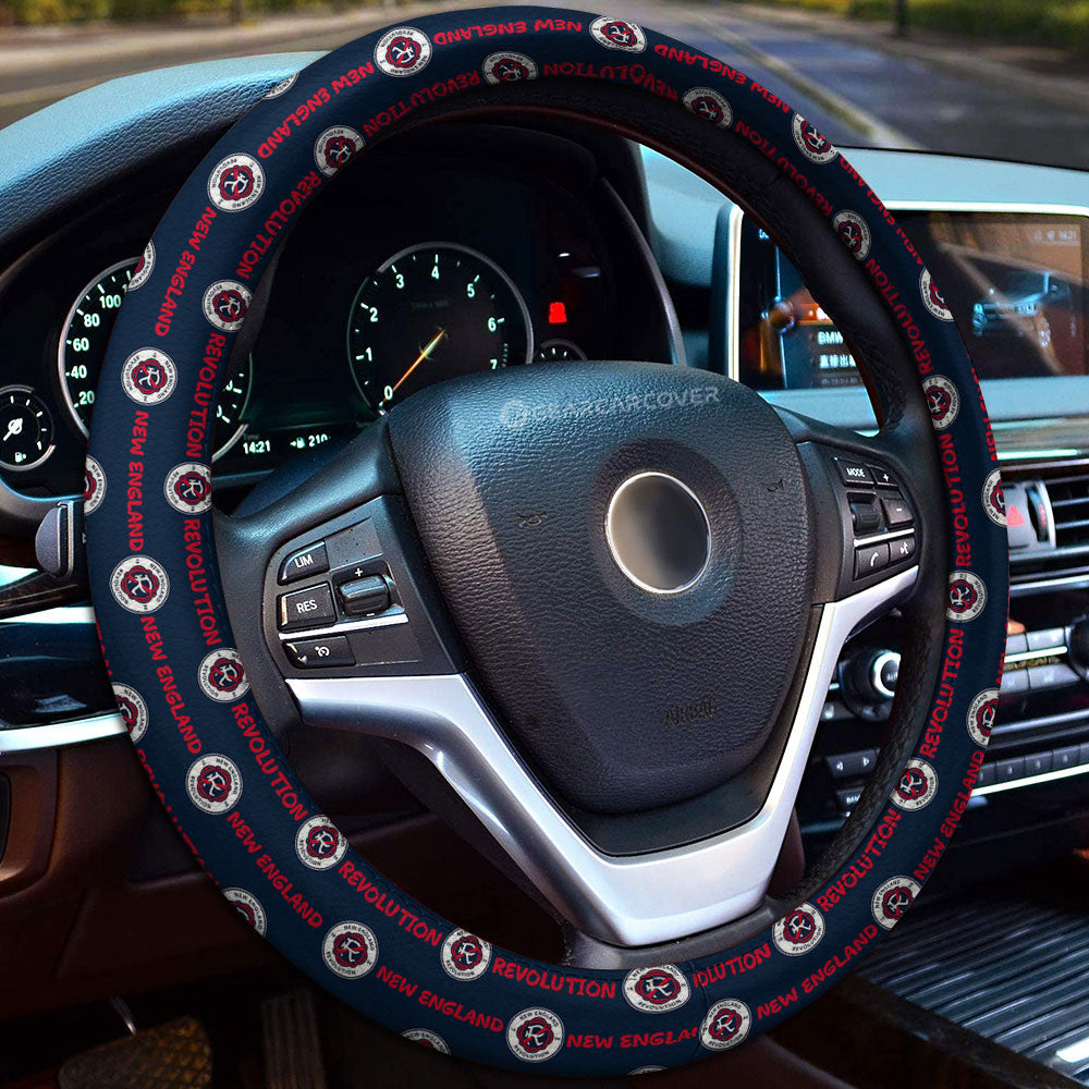 New England Revolution Steering Wheel Cover Sporty Team Collection - Gearcarcover - 1