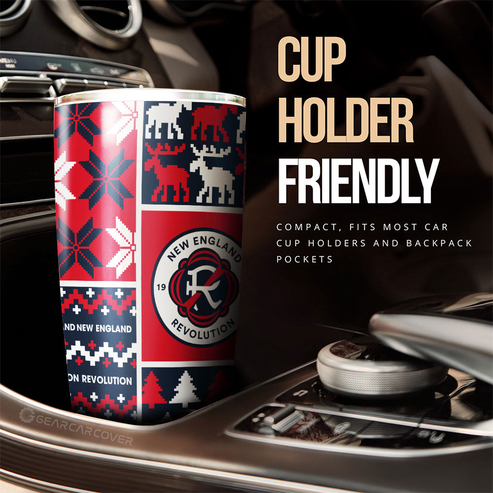 New England Revolution Tumbler Cup Custom Ugly Style Car Accessories - Gearcarcover - 3