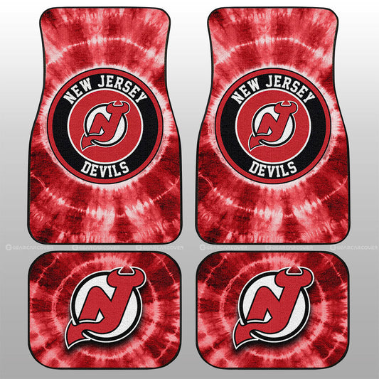 New Jersey Devils Car Floor Mats Custom Tie Dye Car Accessories - Gearcarcover - 1