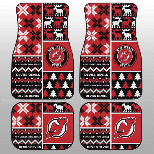New Jersey Devils Car Floor Mats Custom Ugly Style Car Accessories - Gearcarcover - 1