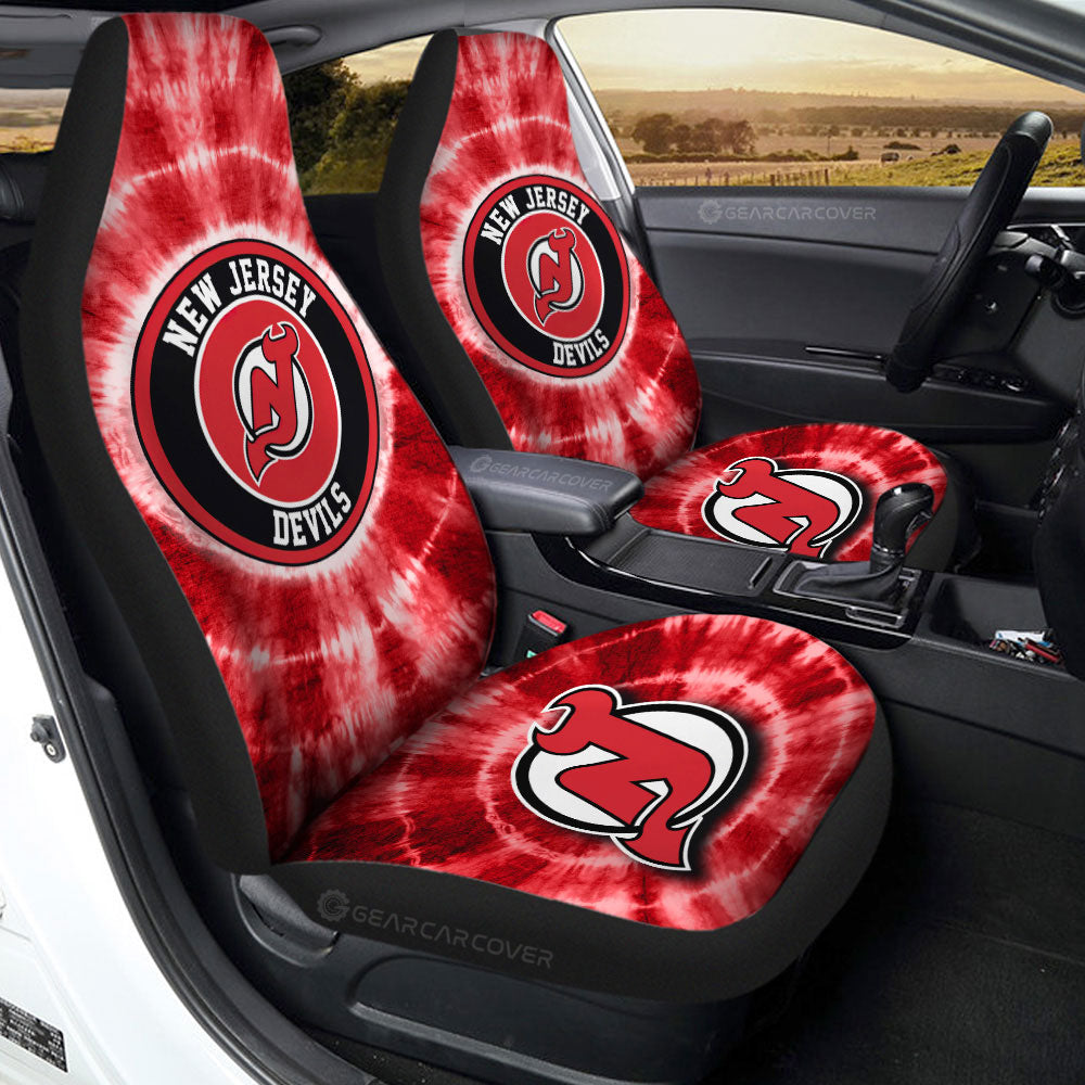 New Jersey Devils Car Seat Covers Custom Tie Dye Car Accessories - Gearcarcover - 2