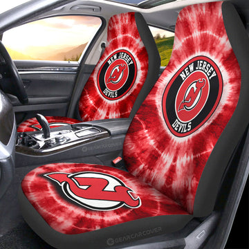 New Jersey Devils Car Seat Covers Custom Tie Dye Car Accessories - Gearcarcover - 1